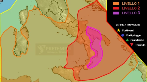 Allerta meteo, PRETEMP:Rischio tornado sul Tarantino